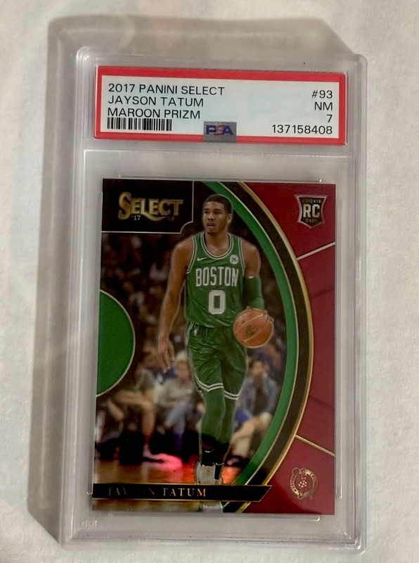 2017 Panini Select Jayson Tatum Maroon Prizm /199 Rookie RC PSA 7 Celtics #93