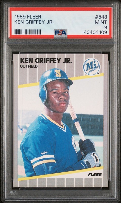 PSA 9 MINT 1989 FLEER #548 KEN GRIFFEY JR ROOKIE RC CARD