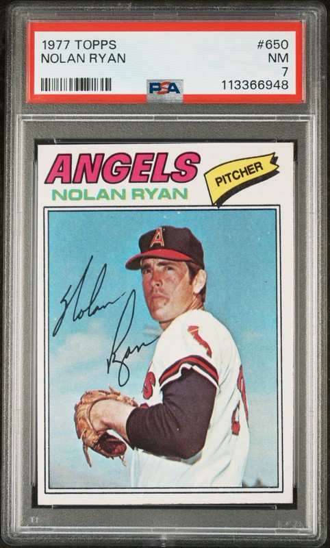 1977 Topps #650 Nolan Ryan Angels HOF PSA 7 NEAR MINT