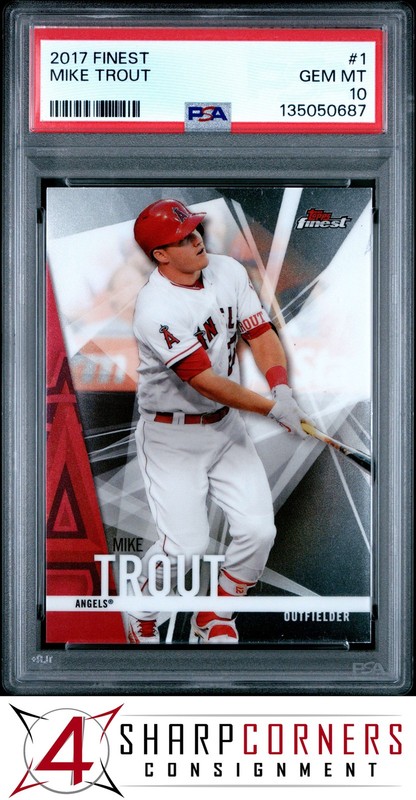 2017 FINEST #1 MIKE TROUT ANGELS PSA 10