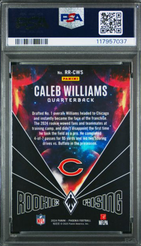 2024 PHOENIX #RRCWS CALEB WILLIAMS ROOKIE RISING PSA GEM MT 10 view 2