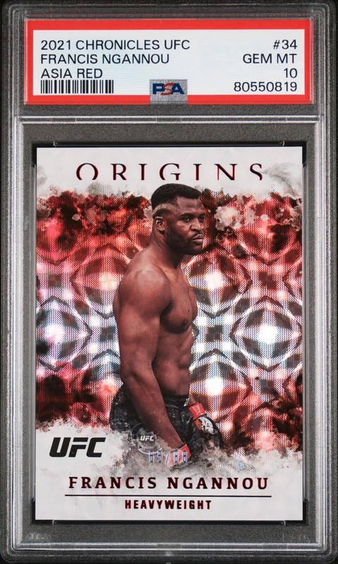 Francis Ngannou Asia Red /88 #34 2022 Origins Chronicles PSA 10 UFC MMA Predator