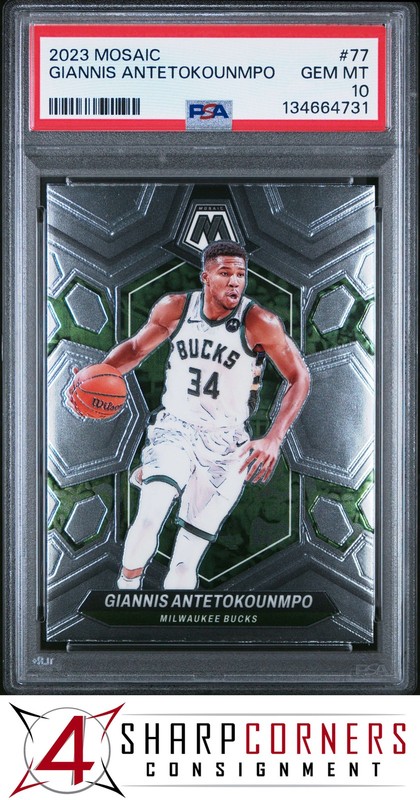 2023 PANINI MOSAIC #77 GIANNIS ANTETOKOUNMPO POP 6 PSA 10