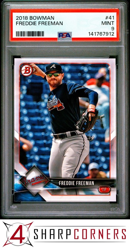 2018 BOWMAN #41 FREDDIE FREEMAN BRAVES POP 1 PSA 9