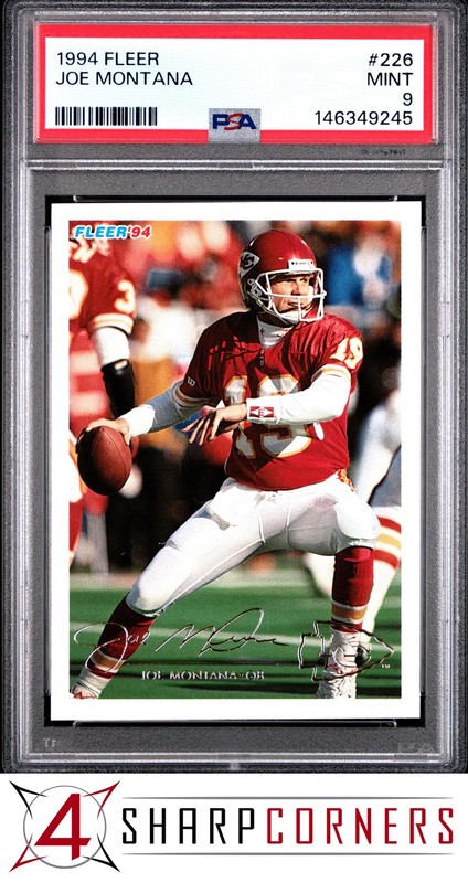 1994 FLEER #226 JOE MONTANA CHIEFS HOF PSA 9