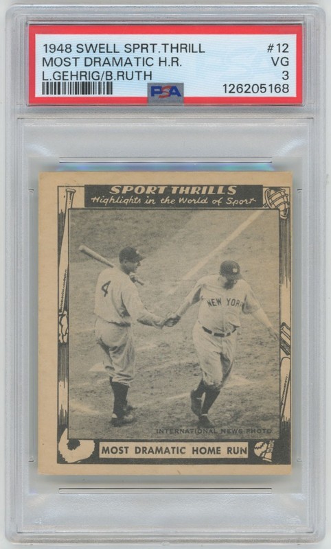 1948 Swell Sport Thrills # 12 Babe Ruth/ Lou Gehrig PSA 3 VG