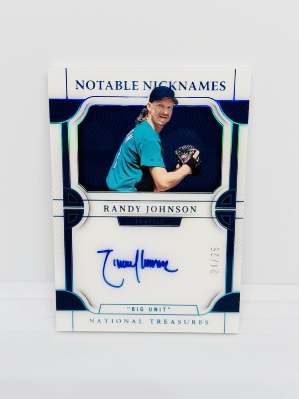 RANDY JOHNSON 2023 National Treasures Notable Nicknames “THE BIG UNIT” Auto /25