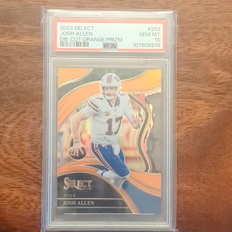 Panini 2023 Select Club Level Josh Allen #252 Orange Prizm Die-Cut /399 PSA 10