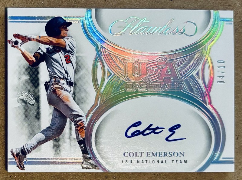 2025 Flawless - Colt Emerson (RC) Auto /10 #USA-CE USA Baseball~Seattle Mariners