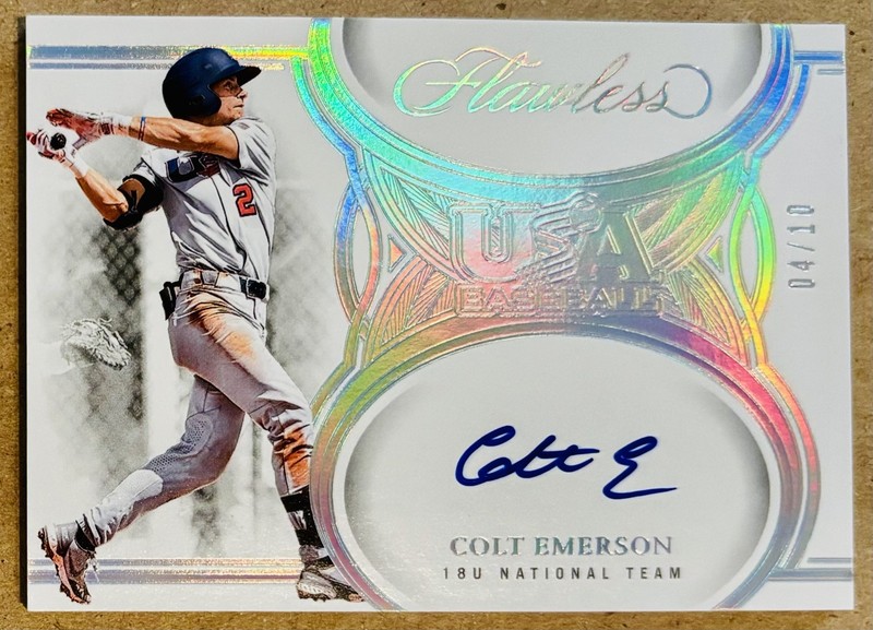 2025 Flawless - Colt Emerson (RC) Auto /10 #USA-CE USA Baseball~Seattle Mariners view 2