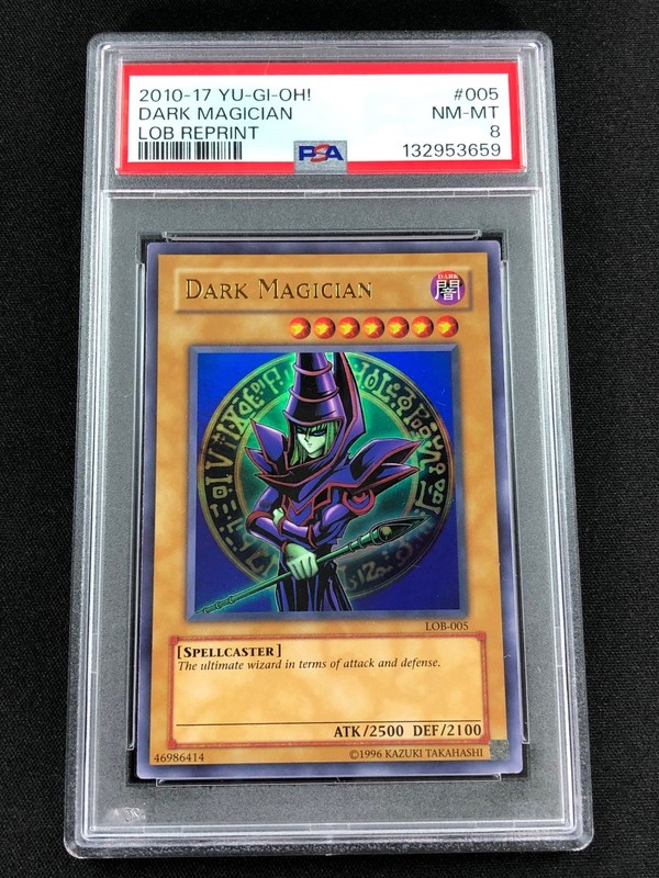 Yugioh 2010 Dark Magician LOB-005 PSA 8 Ultra Rare
