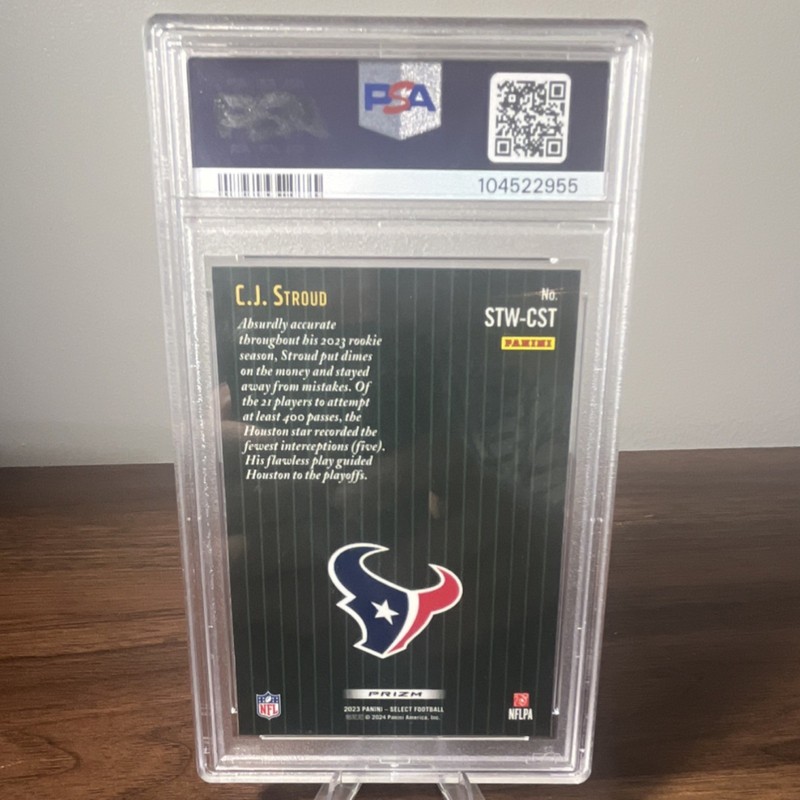 Panini 2023 Select C.J. Stroud Texans #STW-CST Silver Prizm RC PSA 10 view 2
