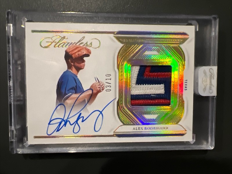 2023 Panini Flawless Alex Rodriguez Autograph Gold 3Color Patch Auto /10 Encased