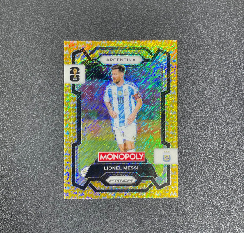 Lionel Messi 2026 Panini Prizm Monopoly Gold Money Shimmer Argentina /500 #1
