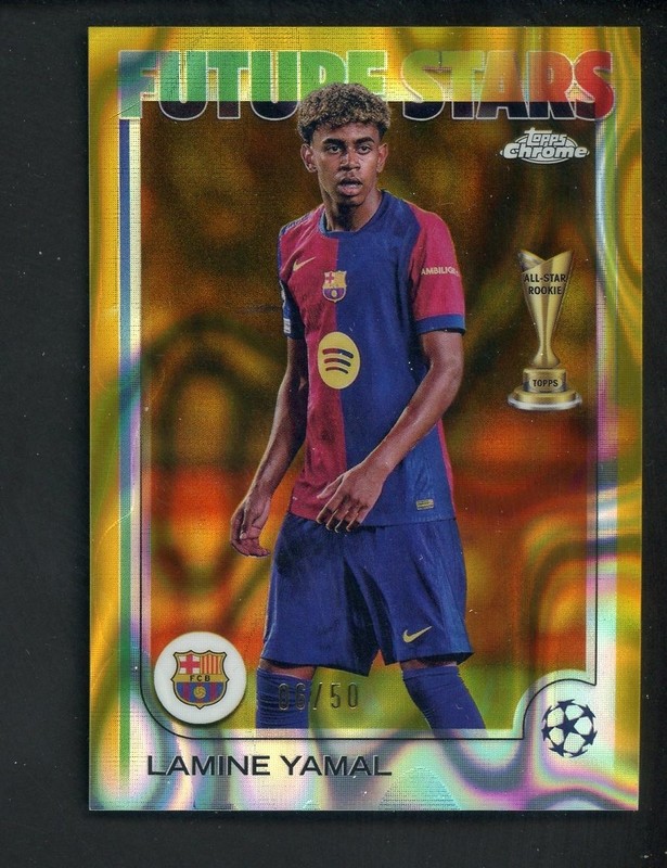 2024 Topps Chrome UEFA UCC Lamine Yamal Future Stars Gold Lava 6/50