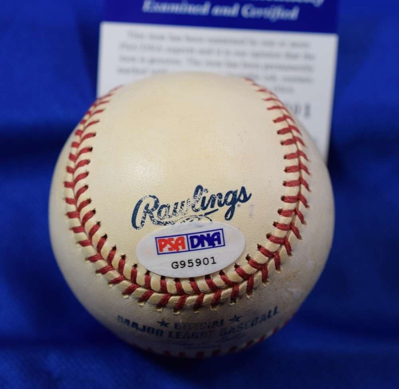 Carlos Beltran PSA DNA Autograph Game Used Major League OML Signed Baseball view 2
