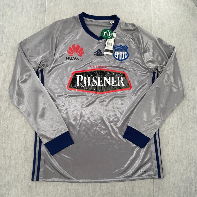 Emelec Adidas Jersey Adult Large Gray Long Sleeve Soccer Football Logo Mens L