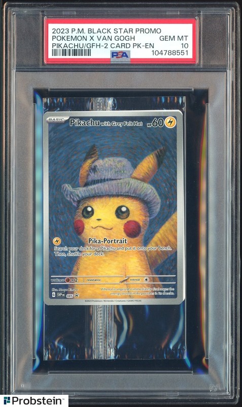 Pokemon Pikachu with Grey Felt hat Van Gogh 085 Graded Sealed Promo PSA 10