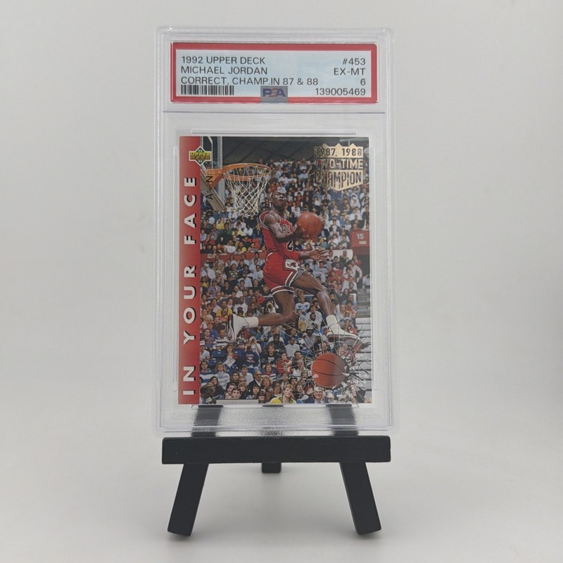 1992-93 Upper Deck - Michael Jordan #453 1987, 1988 Two-Time Champion PSA 6 NEW