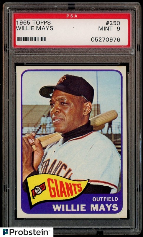 1965 Topps #250 Willie Mays San Francisco Giants HOF PSA 9 MINT