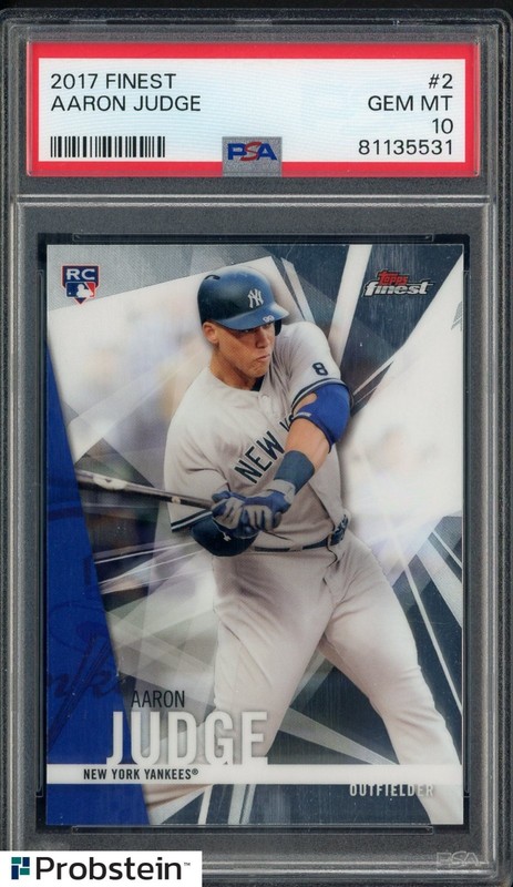 2017 Topps Finest #2 Aaron Judge New York Yankees RC Rookie PSA 10 GEM MINT