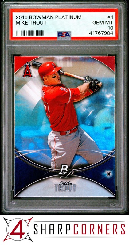 2016 BOWMAN PLATINUM #1 MIKE TROUT ANGELS PSA 10