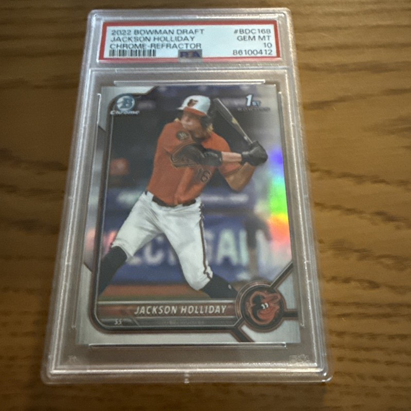 2022 Bowman Draft Chrome Refractor - #BDC-168 Jackson Holliday (RC) PSA 10