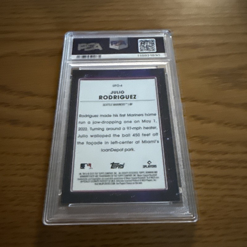 2022 Bowman's Best JULIO RODRIGUEZ UFO Rookie #UFO4 Mariners PSA 10 Gem Mint view 2