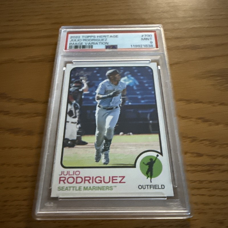 2022 TOPPS HERITAGE IMAGE VAR #700 JULIO RODRIGUEZ ROOKIE RC PSA 9