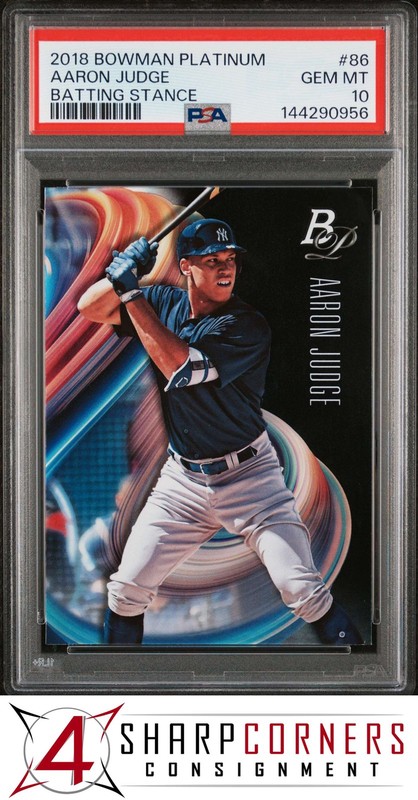 2018 BOWMAN PLATINUM #86 AARON JUDGE YANKEES BATTING STANCE PSA 10