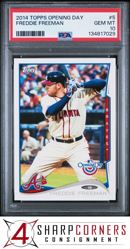 2014 TOPPS OPENING DAY #5 FREDDIE FREEMAN BRAVES PSA 10