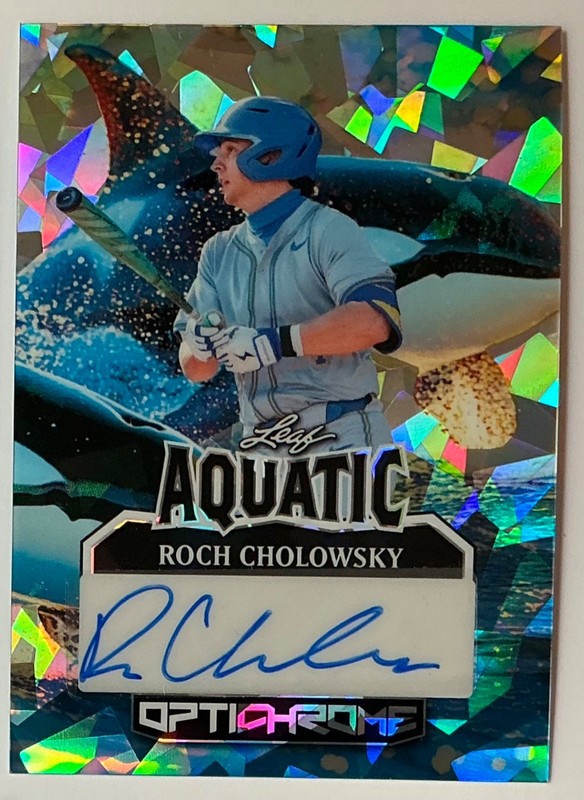 2025 Leaf Optichrome Roch Cholowsky Auto Autograph Aquatic Crystal #d 1/1 Corner