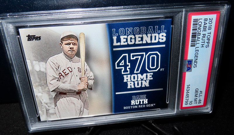2018 TOPPS BABE RUTH PSA 10 GEM MINT #LL-46 LONGBALL LEGENDS 470 HOME RUN! view 2