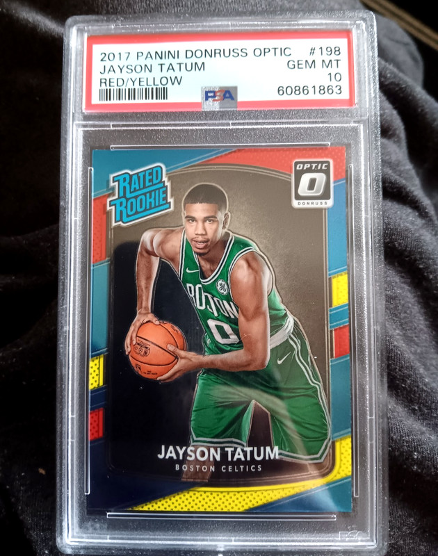 2017 Panini Donruss Optic Jayson Tatum Rated Rookie Red/Yellow PSA 10 - Celtics