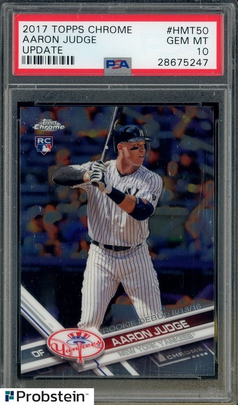 #7 2017 Topps Chrome Update #HMT50 Aaron Judge Yankees RC Rookie PSA 10 GEM MINT