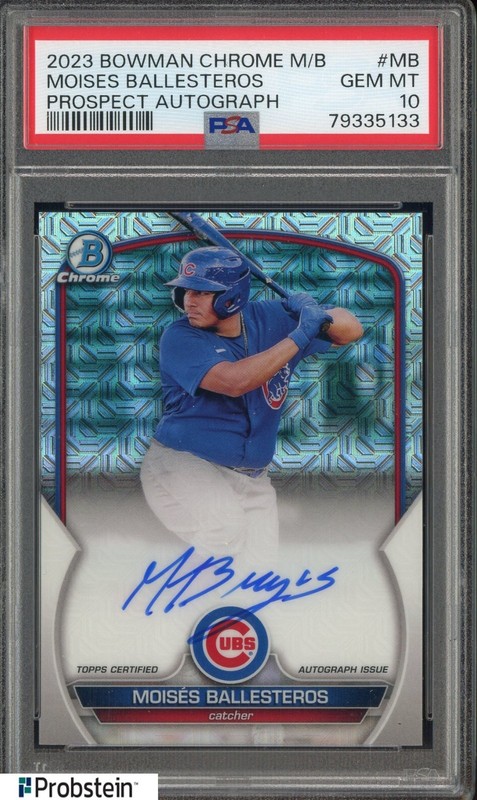2023 Bowman Chrome Mega Box Moises Ballesteros Cubs RC Rookie AUTO PSA 10