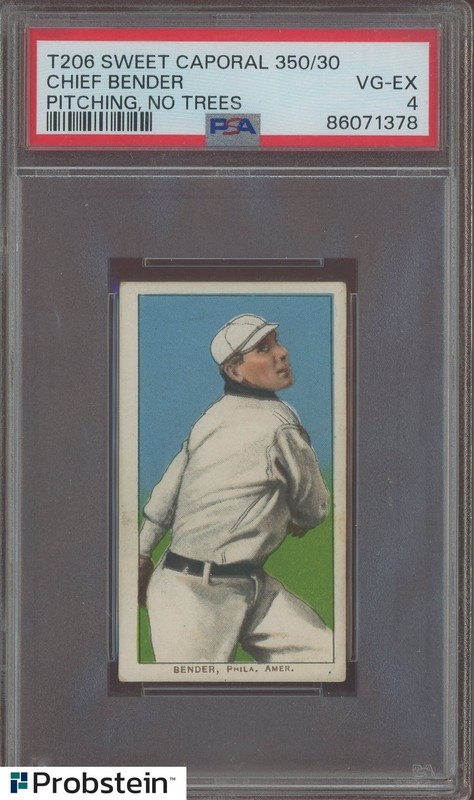T206 Chief Bender Philadelphia American Sweet Caporal 350 HOF PSA 4
