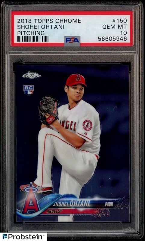 2018 Topps Chrome #150 Shohei Ohtani Pitching Angels RC Rookie PSA 10 GEM MINT