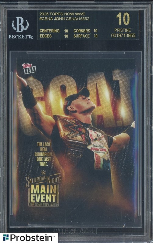 2025 Topps Now WWE Wrestling #CENA John Cena BGS 10 BLACK LABEL