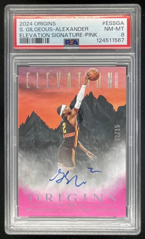 2024-25 Origins Elevation Pink #ES-SGA Shai Gilgeous-Alexander Auto /15 PSA 8