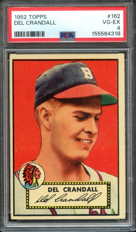 1952 Topps #162 Del Crandall PSA 4 Boston Braves 4318