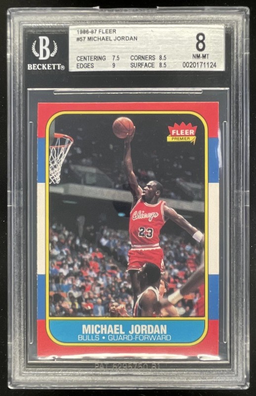 1986-87 Fleer #57 Michael Jordan RC Rookie BGS 8