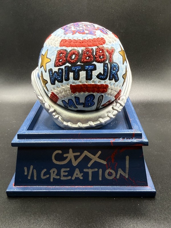 CARTER X 1/1 ART BASEBALL ARTIST AUTO BOBBY WITT JR ROYALS SUEPR STAR