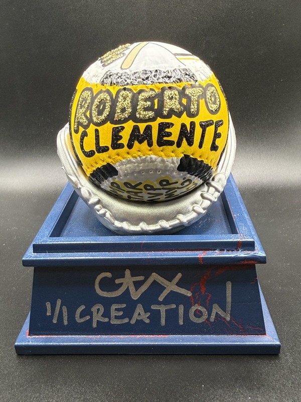 CARTER X 1/1 ART BASEBALL ARTIST AUTO ROBERTO CLEMENTE PIRATES LEGEND HOF PR