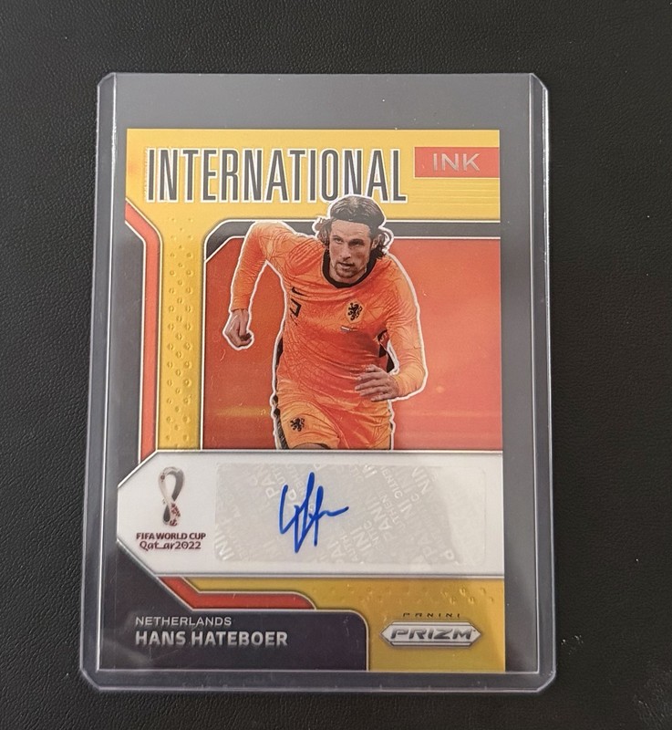 HANS HATEBOER 2022 Prizm World Cup International Gold 5/5 Ink AUTO NETHERLANDS