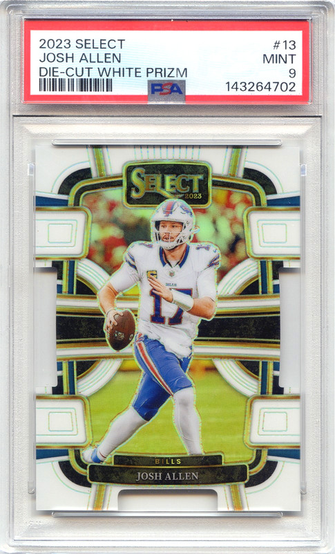Josh Allen Prizm PSA 9 Panini 2023 Select Concourse White Die Cut #13 Bills/199