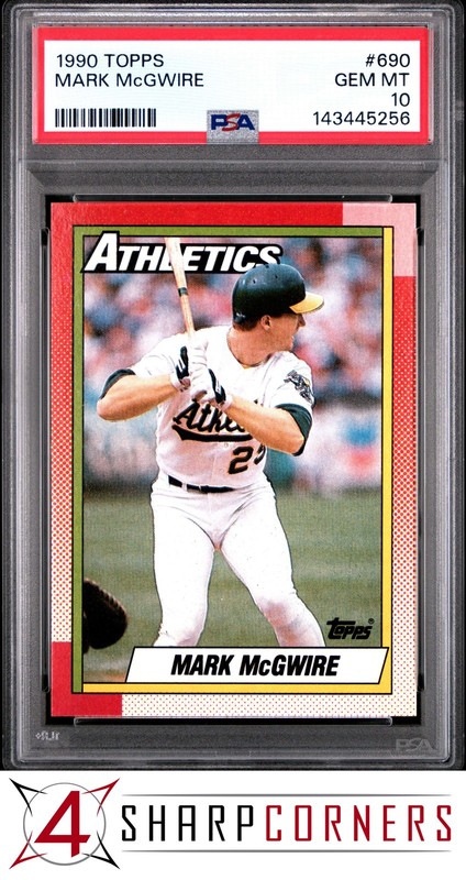 1990 TOPPS #690 MARK McGWIRE ATHLETICS PSA 10