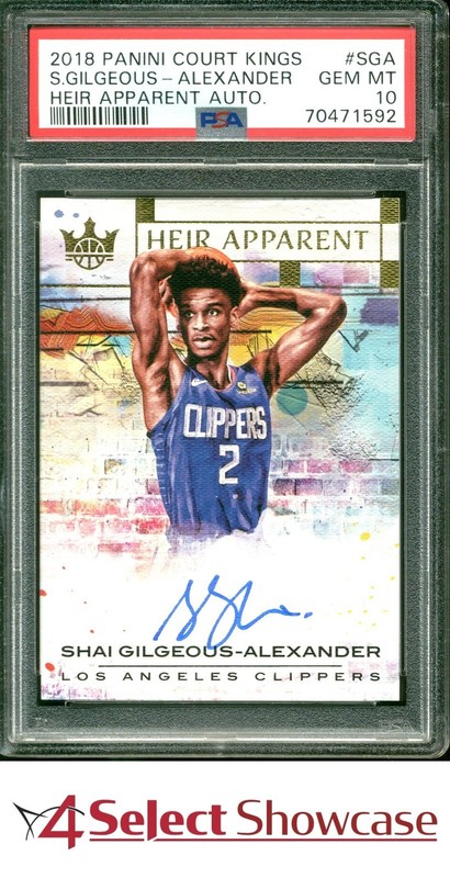 2018 COURT KINGS HEIR APPARENT AUTO #SGA SHAI GILGEOUS-ALEXANDER RC #/199 PSA 10