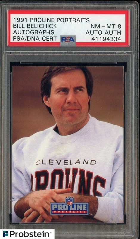 Bill Belichick Signed 1991 Proline Portraits RC Rookie PSA 8 PSA/DNA AUTO