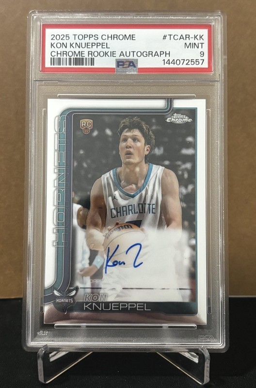 2025-26 Topps Chrome Kon Knueppel Rookie Auto PSA 9 - Hornets SP RC #TCAR-KK